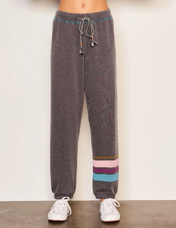 Fashion Comfort Sundry Jogger Stripe in Washed Black