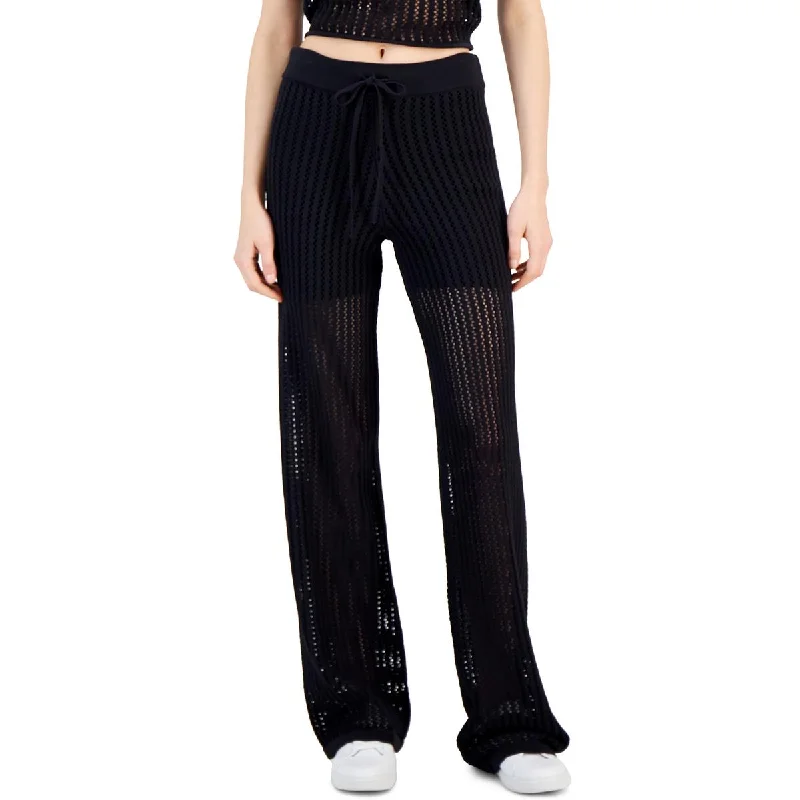 Weekend Comfort Wear Hugo Boss Womens Crochet Knit Straight Leg Pants