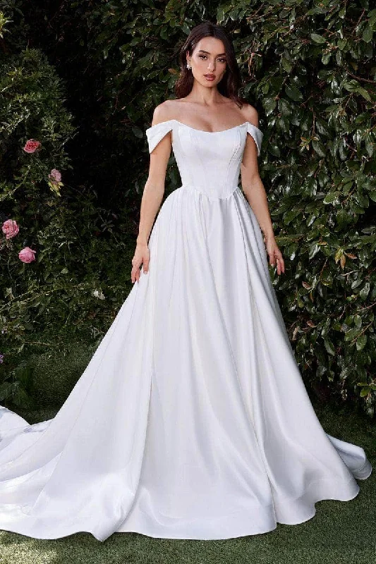 Stylish Casuals Cinderella Divine Bridal CDS513W - Off-Shoulder Basque Ballgown