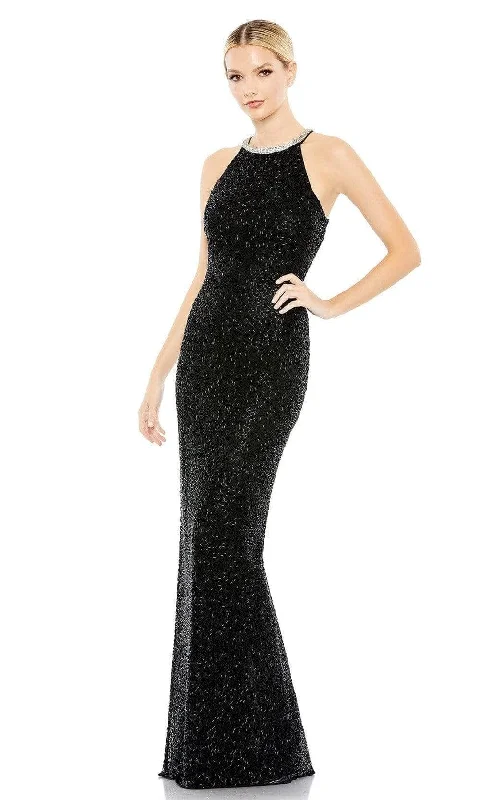 Soft Fabric Looks Mac Duggal 93742 - Beaded Halter Gown