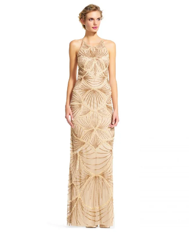 Sporty Wear Adrianna Papell AP1E200177 Halter Embellished Long Dress