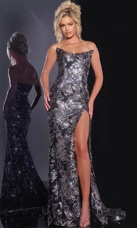 Cozy Apparel Jovani 44116 - Sequin Floral Prom Dress