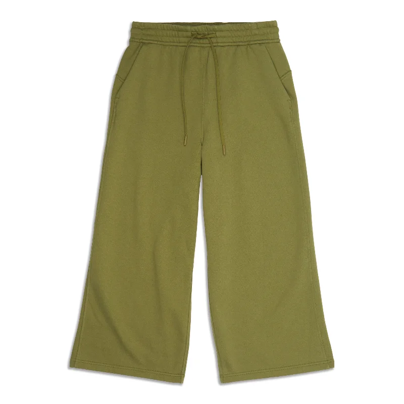 Soft Fabric Looks Loungeful High-Rise Wide Leg Cropped Pants - Resale