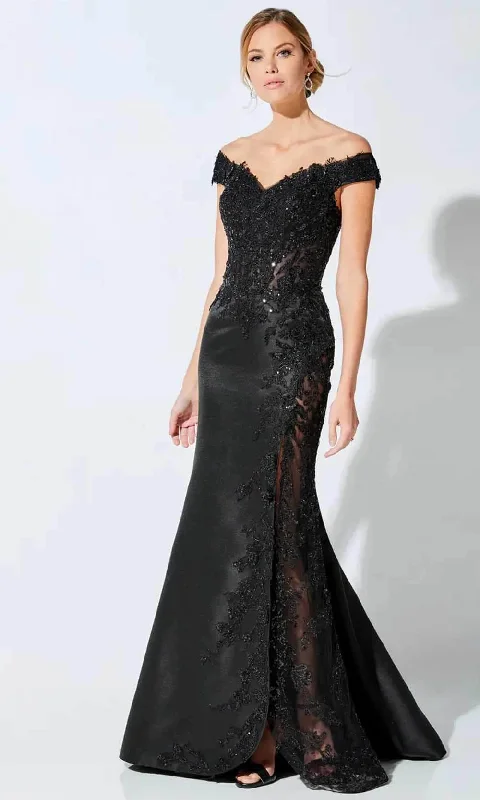 Cozy Lifestyle Ivonne D 221D51F - Off Shoulder Slit Mermaid Evening Gown
