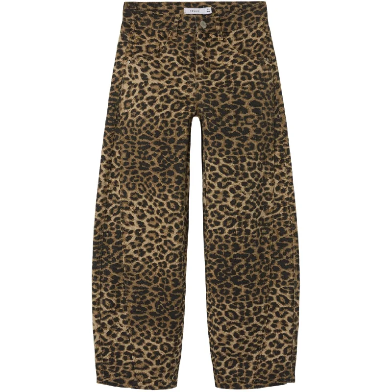 Comfortable Lounge Wear Name It Silver Mink Leopard Rose Ballon Twill Pants