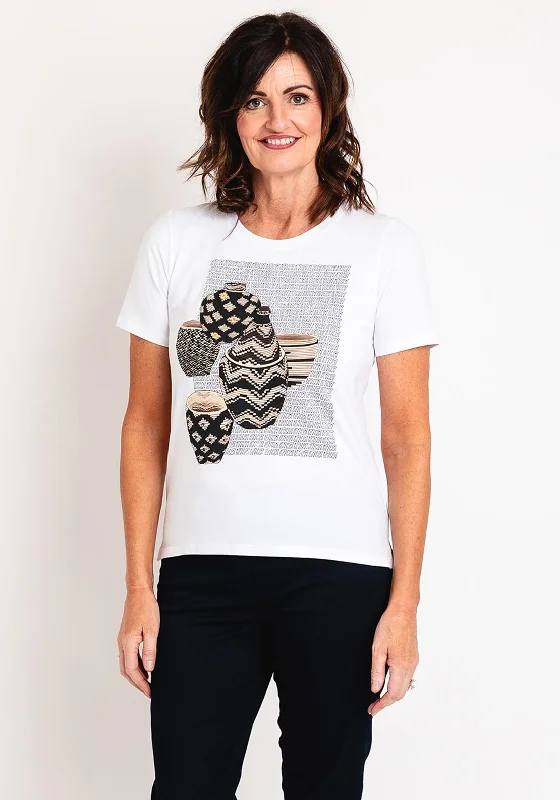 Comfy Chic Wear Leo & Ugo Aztec Print T-Shirt, White