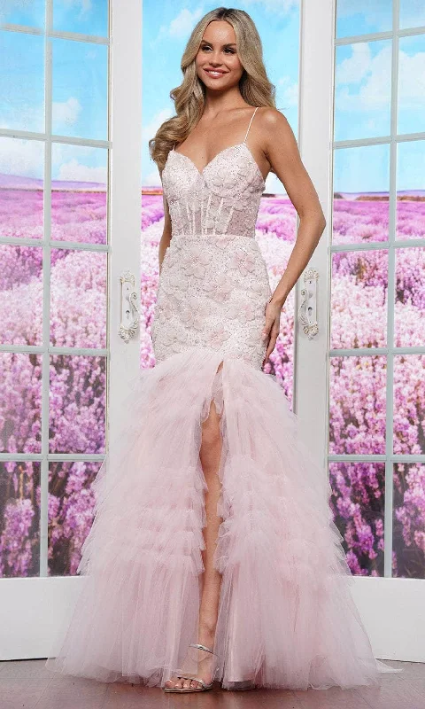 Casual Chic Wear Colors Dress 3465 - 3D Floral Spaghetti Strap Prom Gown