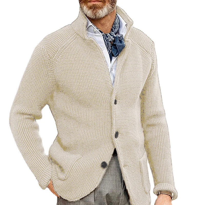 Cozy Footwear Casual Stand Collar Plus Sizes Knitted Cardigan Sweaters for Men