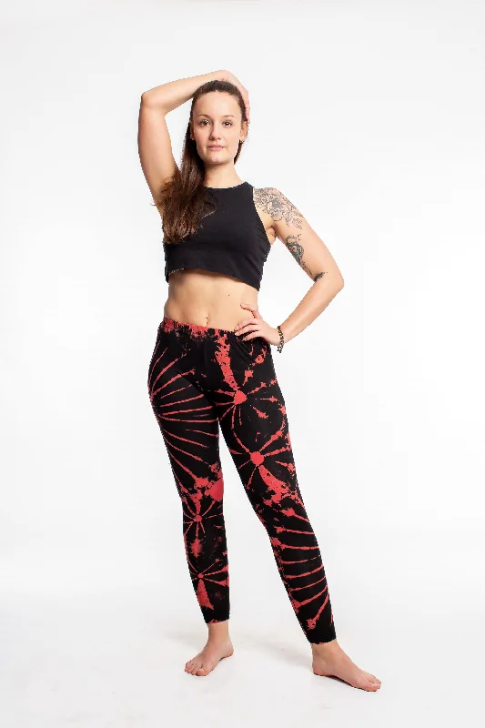 Relaxed Clothing Womens Tie Dye Yoga Leggings in Brick