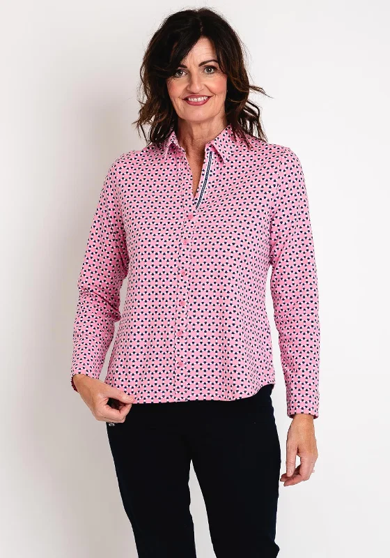Relaxed Fits Just White Geo Print Jersey Shirt, Pink