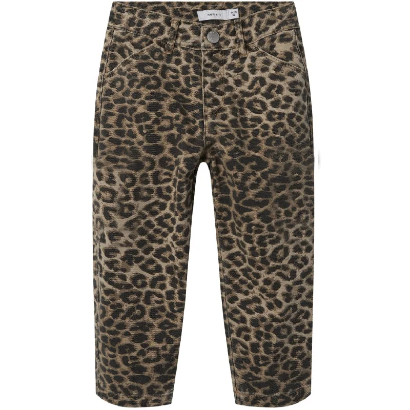 Trendy Looks Name It Silver Mink Leopard Bella Twill Mom Pants