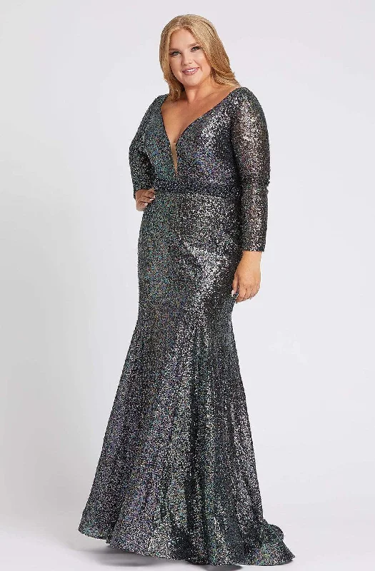 Casual Fit Mac Duggal Fabulouss - 67246F Shimmering Long Sleeves Trumpet Dress