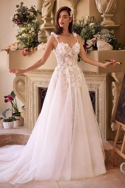 Soft Textures Cinderella Divine Bridal CDS498W - A-Line Applique Bridal Gown