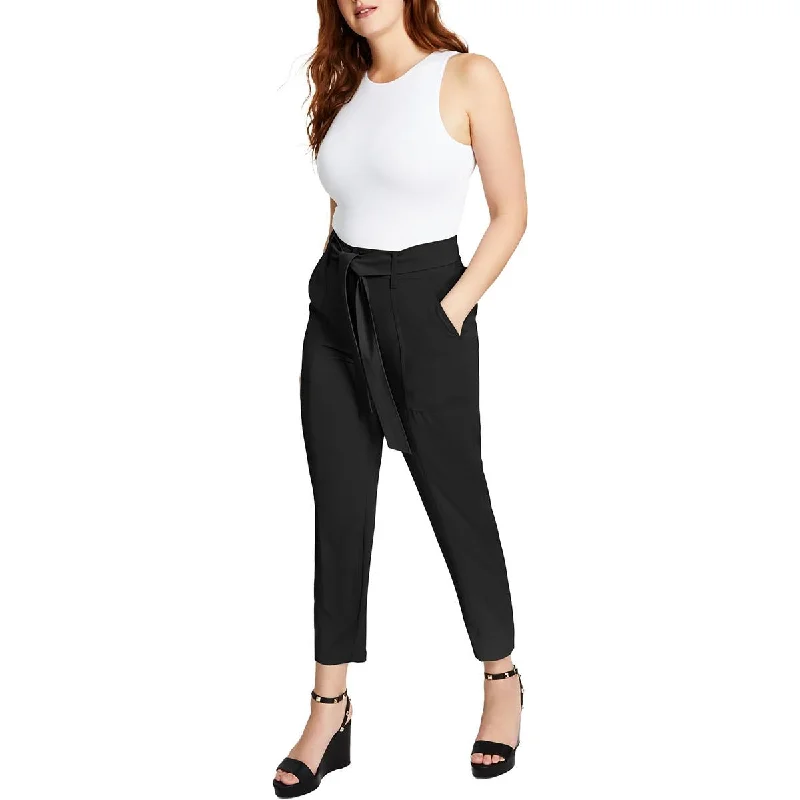 Simple Chic Bar III Womens Petites High-Waist  Ankle Pants