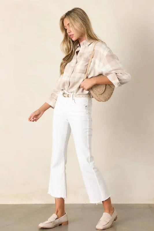Breathable Style Terrific Timing White Cropped Flare Jeans (RESTOCK JAN 2025)