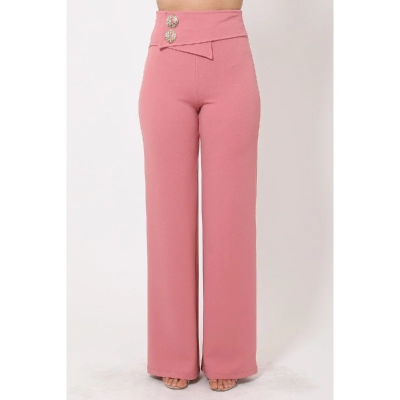 Relaxed Tops Oversized Button Front Detail Pants
