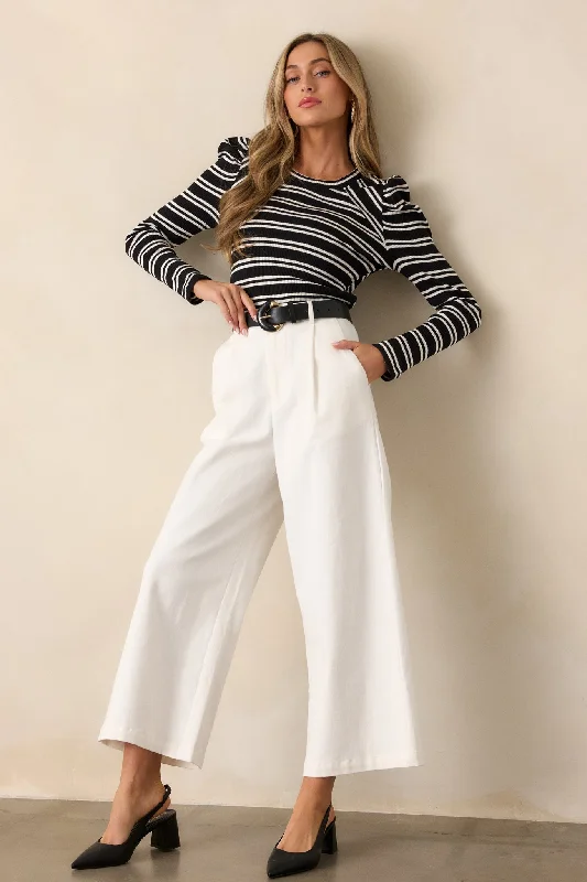 Layered Style Call It Fate Ivory Wide Leg Cropped Jeans