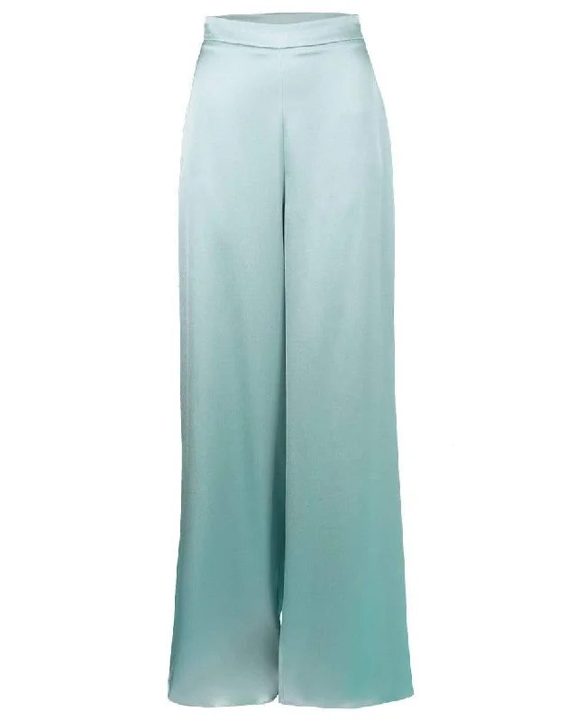 Sporty Comfort Sea Green High Waisted Wide Leg Pant