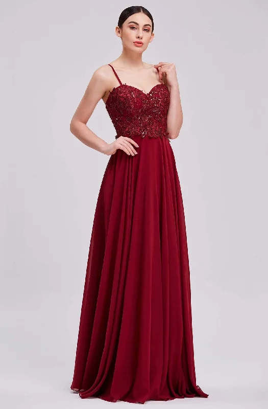 Relaxed Chic J'Adore Dresses - J16051 Sequined Lace Appliqued A-Line Gown