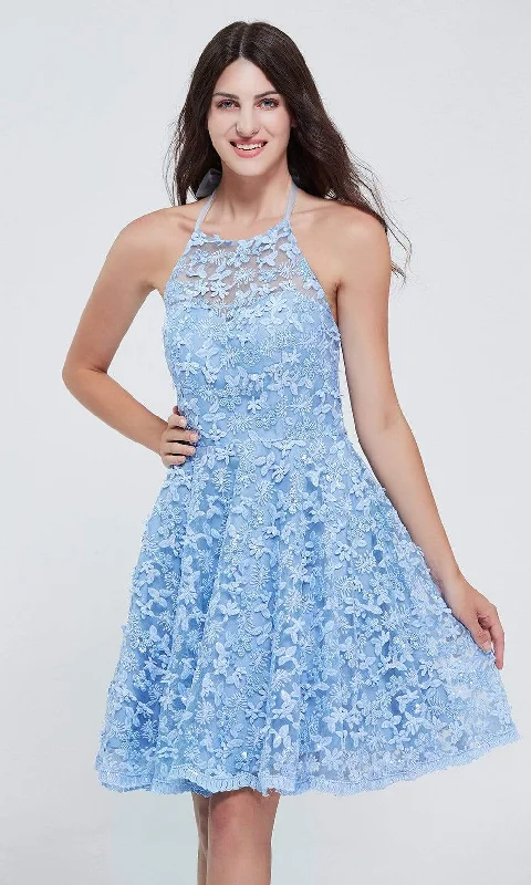 Fashionable Comfort J'Adore Dresses - J20085 Floral Halter Neck Homecoming Dress