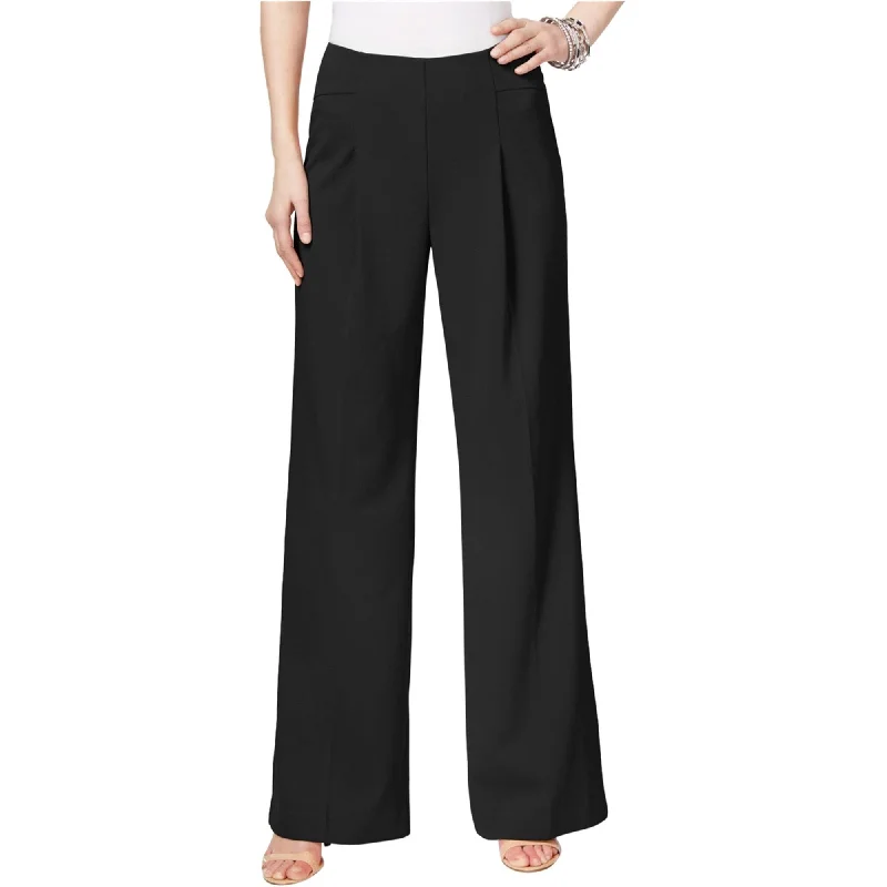 Casual Comfort I-N-C Womens Pleated Casual Wide Leg Pants, Black, 6