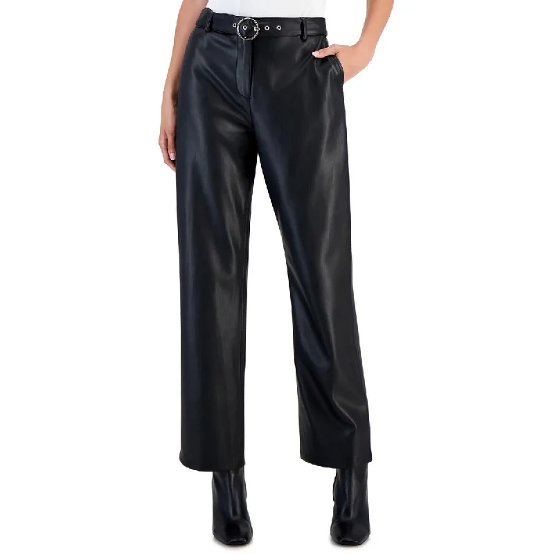 Timeless Outfits T Tahari Womens Faux Leather Ankle Pants