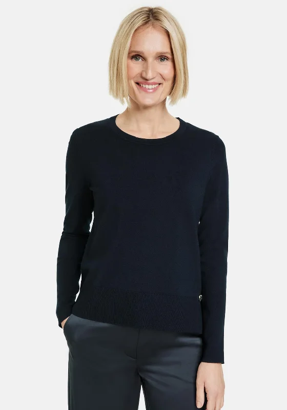 Modern Chic Gerry Weber Round Neck Knitted Top, Ocean Wonders