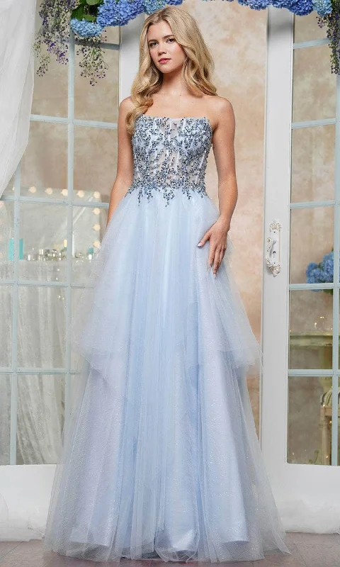 Cozy Essentials Wear Colors Dress 3475 - Strapless Ruffled Prom Gown
