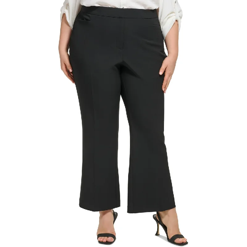 Relaxed Weekend Wear Calvin Klein Womens Plus High Rise Business Wide Leg Pants