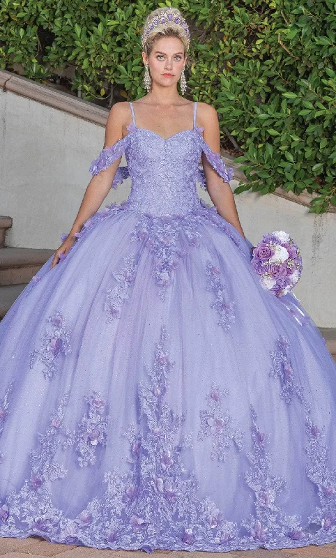 Comfy Layers Dancing Queen 1747 - Cold Shoulder Embellished Ballgown