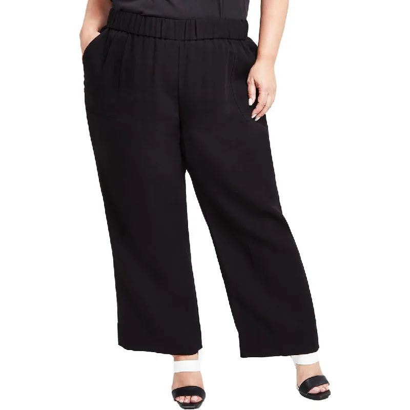 Relaxed Fashion Calvin Klein Womens Plus Solid Knit Trouser Pants