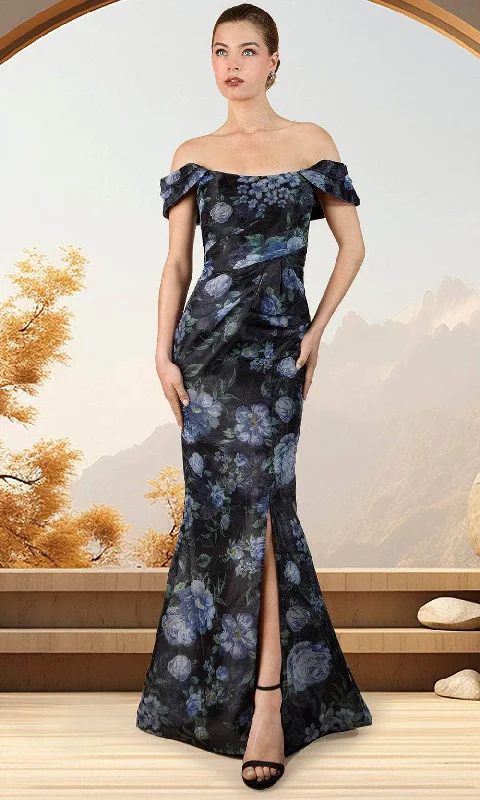 Comfy Dress Janique 241020 - Floral High Slit Evening Dress