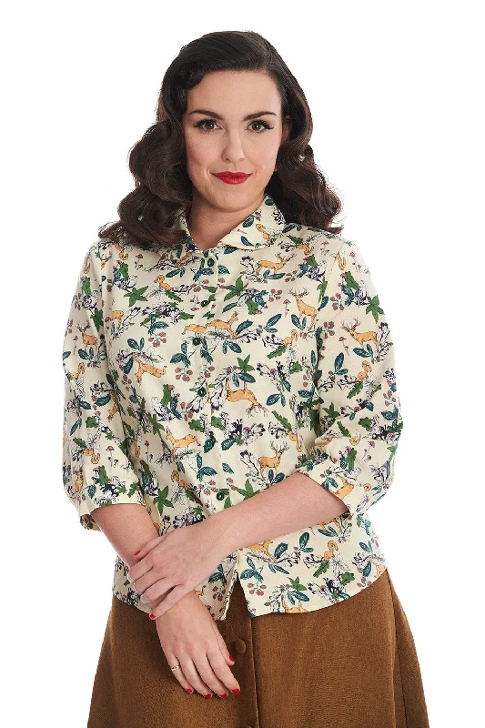 Relaxed Tops Woodland Deer Blouse
