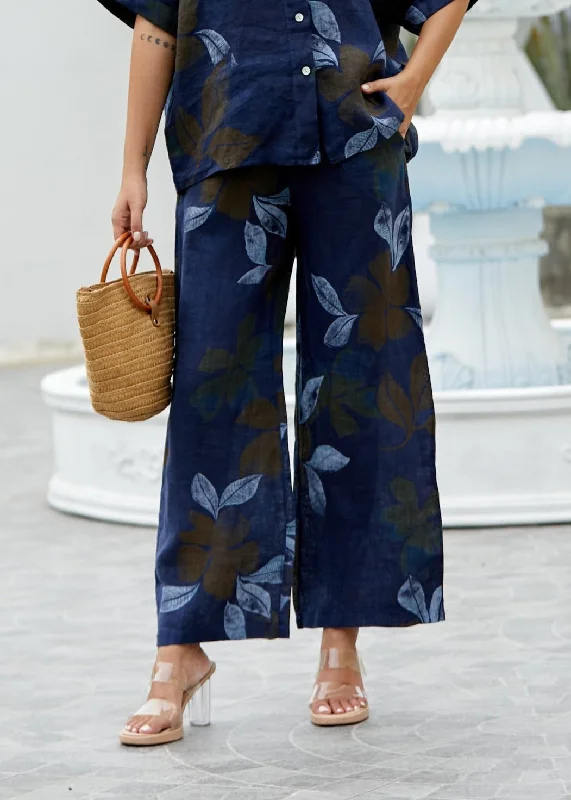 Chic Outfits Orange - Pia's Linen Printed Linen Pant