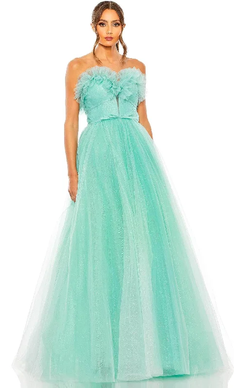 Easy-to-Wear Mac Duggal 20555 - Glitter Tulle Strapless Ballgown