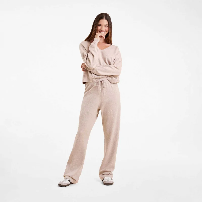 Cozy Essentials Wear Luxe Knit Wide Leg Pant | Doe
