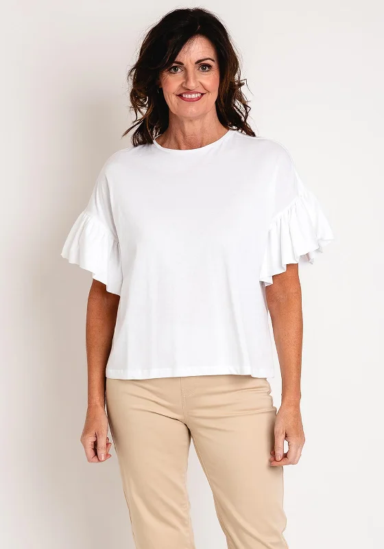 Cozy Apparel Masai Dalit Flare Cuff T-Shirt, White