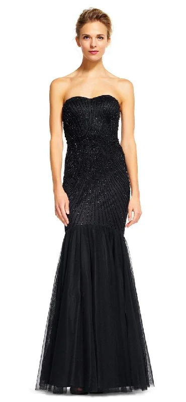 Versatile Casuals Adrianna Papell AP1E200879 Strapless Beaded Tulle Mermaid Gown