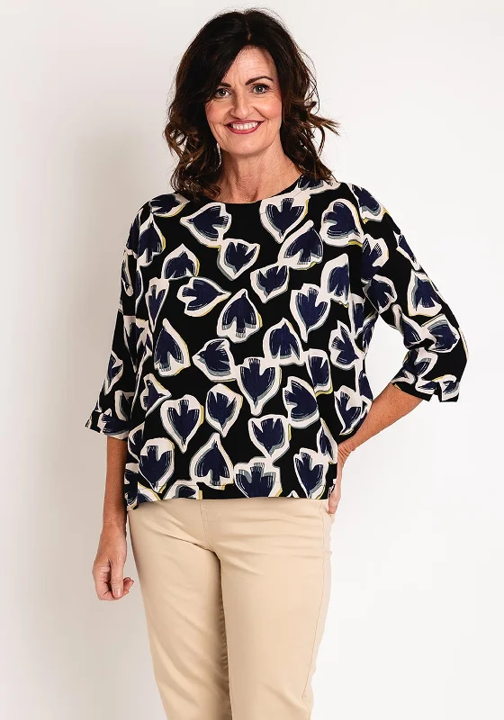 Easy-to-Wear Masai Becca Swallow Print Top, Maritime Blue