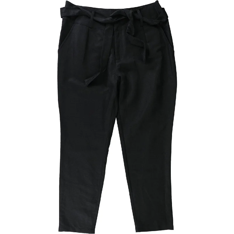Comfortable Tops Avec Womens Tie-Waist Casual Trouser Pants, Black, 14