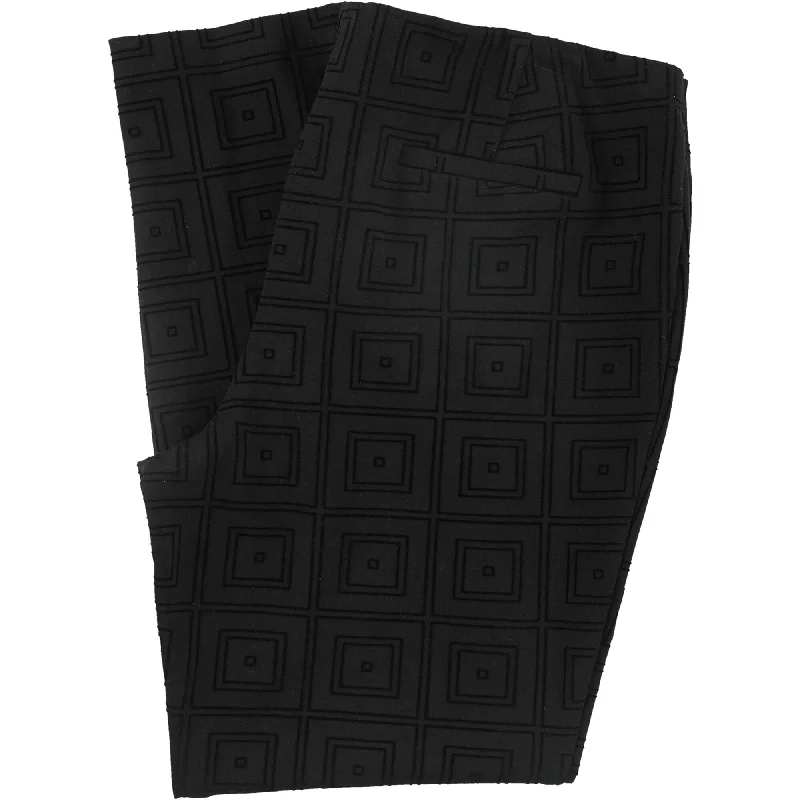 Soft Fabric Looks Alfani Womens Flocked Casual Trouser Pants, Black, 10