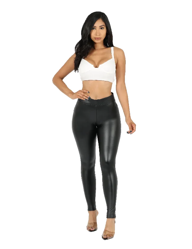 Comfortable Jackets Super Stretch Vegan Leather Leggings