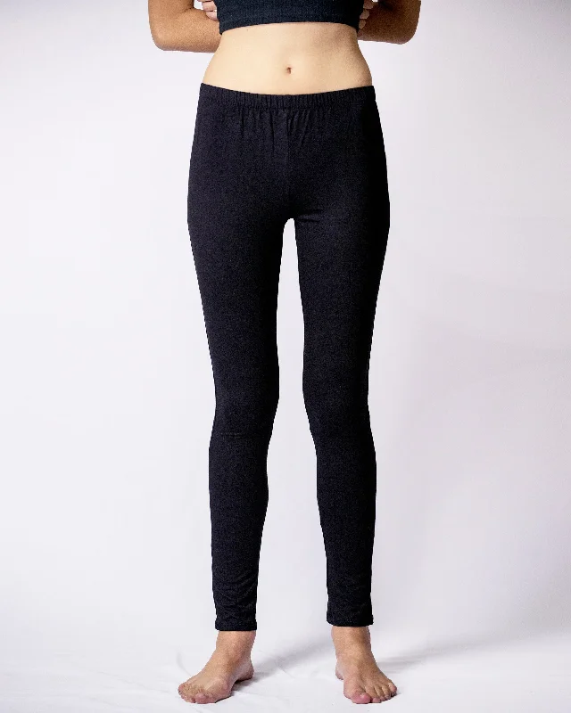 Effortless Looks Womens Solid Color Yoga Leggings in Black