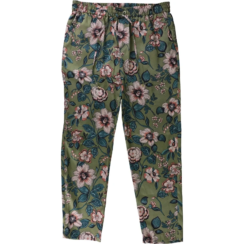 Easy Chic Ralph Lauren Womens Silky Casual Cropped Pants, Green, 6