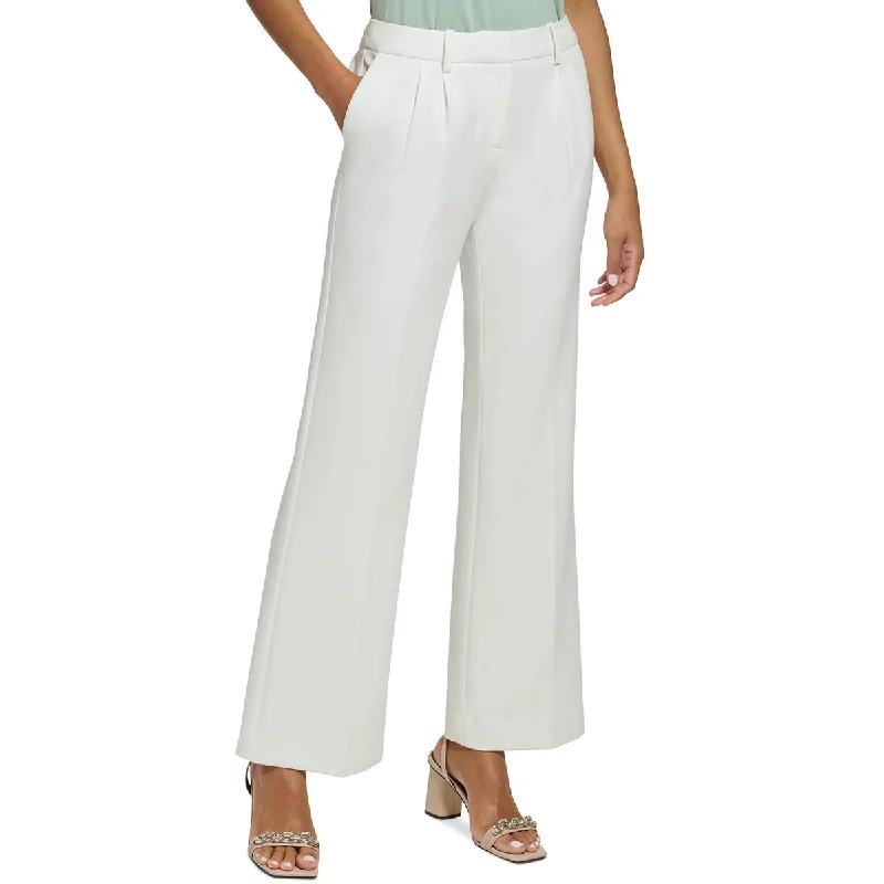 Soft Looks Calvin Klein Womens Petites Pleated Crepe Dress Pants