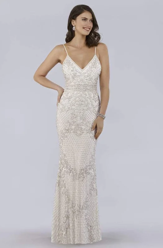 Warm Layers Lara Dresses - 51019 Shimmering Lattice Rendered Sheath Gown