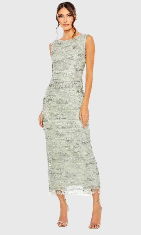 Stylish Jackets Mac Duggal 93834 - Sleeveless Bead Embellished Tea-Length Dress