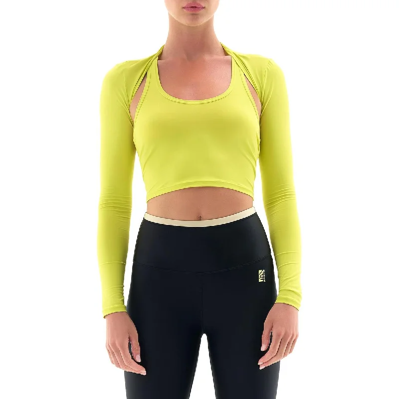 Simple Looks P.E Nation Womens Cut-Out Nylon Crop Top