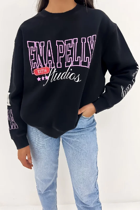 Cozy Knits EP Mix Oversized Sweater Washed Black