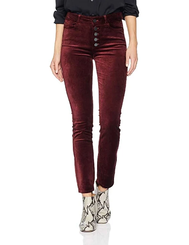 Casual Chic Wear Hoxton Ankle Peg Exposed Button In Dark Currant